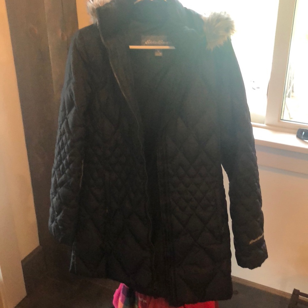 Eddie Bauer tall down coat jacket black